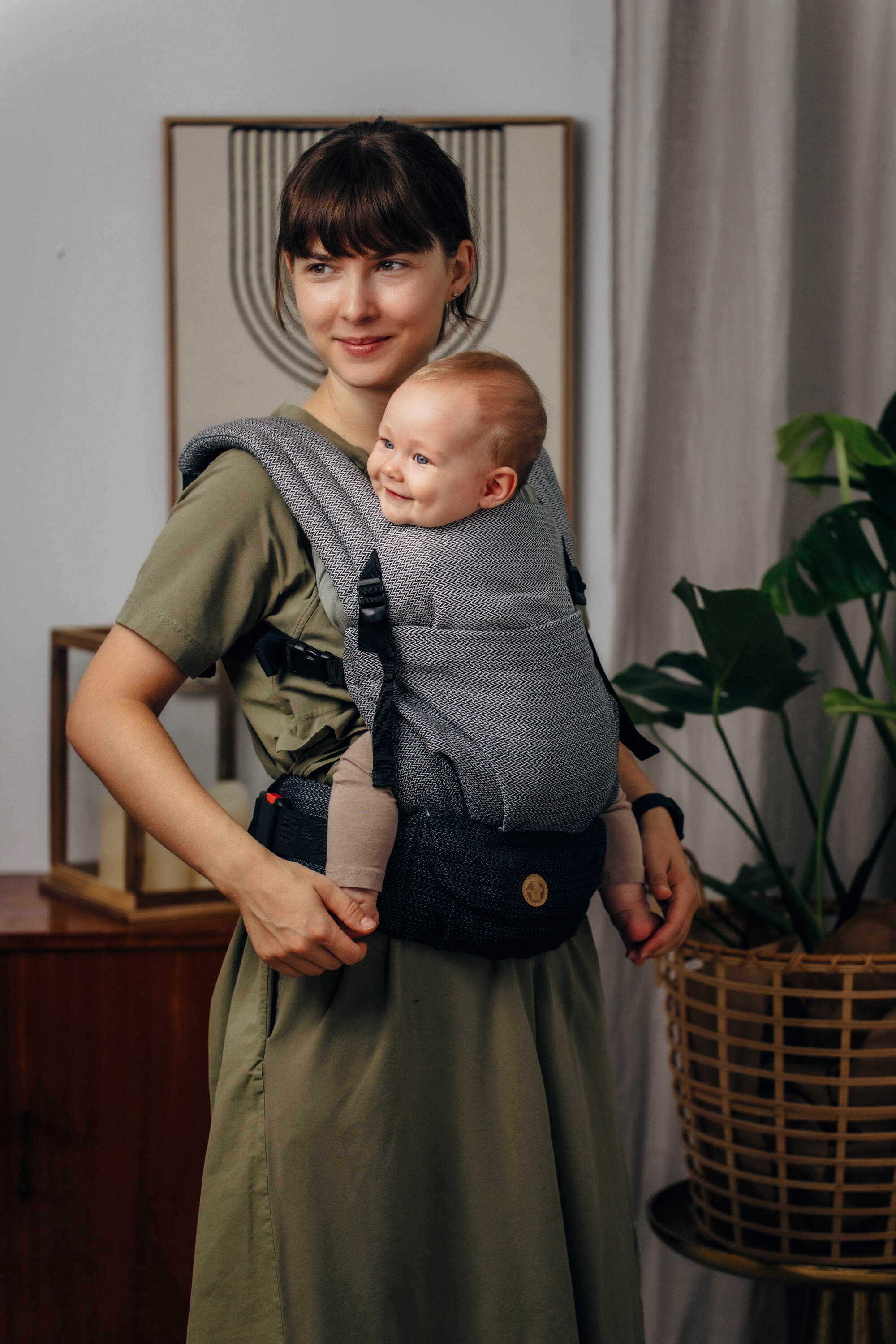 LennyLight csatos hordozó 100% pamut |  LITTLE HERRINGBONE OMBRE GREY