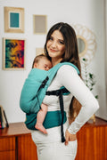 LennyLight csatos hordozó 100% pamut |   LITTLE HERRINGBONE OMBRE GREEN