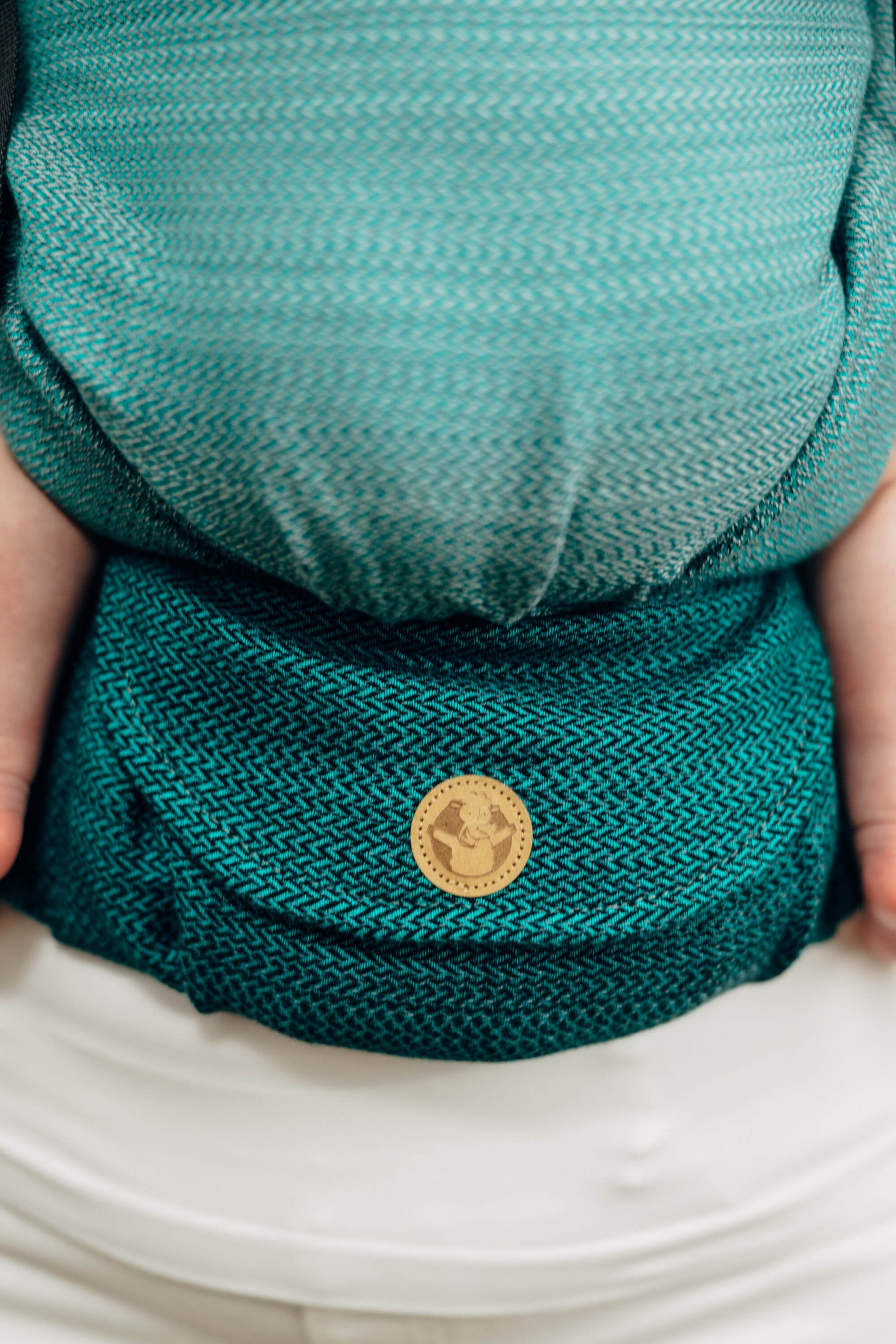 LennyLight csatos hordozó 100% pamut |   LITTLE HERRINGBONE OMBRE GREEN