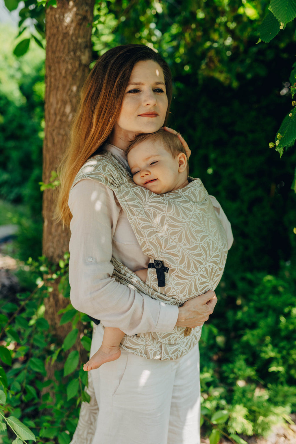 LennyHybrid félcsatos hordozó 50% pamut, 50% bambusz viszkóz|  INFINITY - GOLDEN HOUR