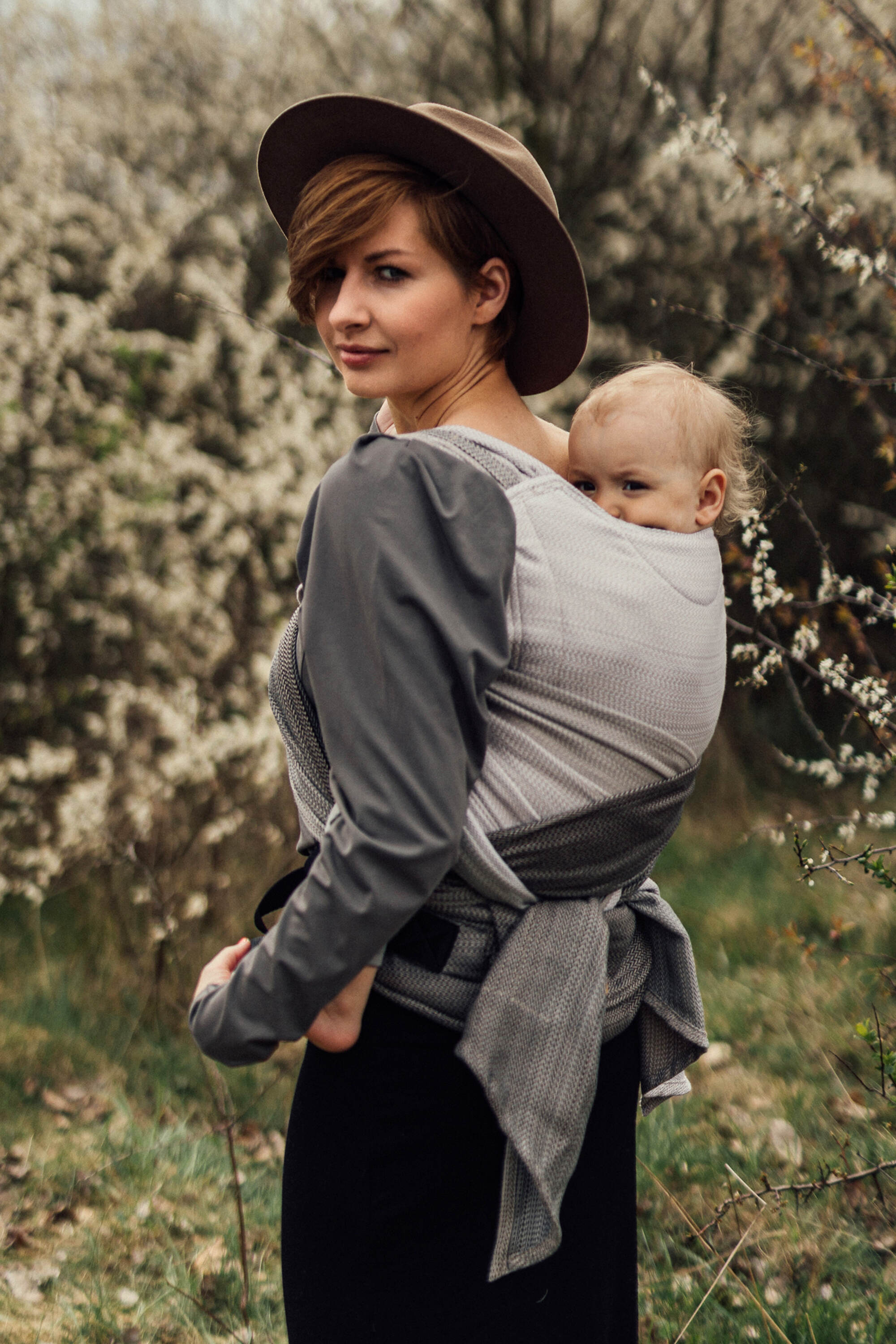 LennyHybrid félcsatos hordozó 100% pamut |LITTLE HERRINGBONE OMBRE RAGTIME