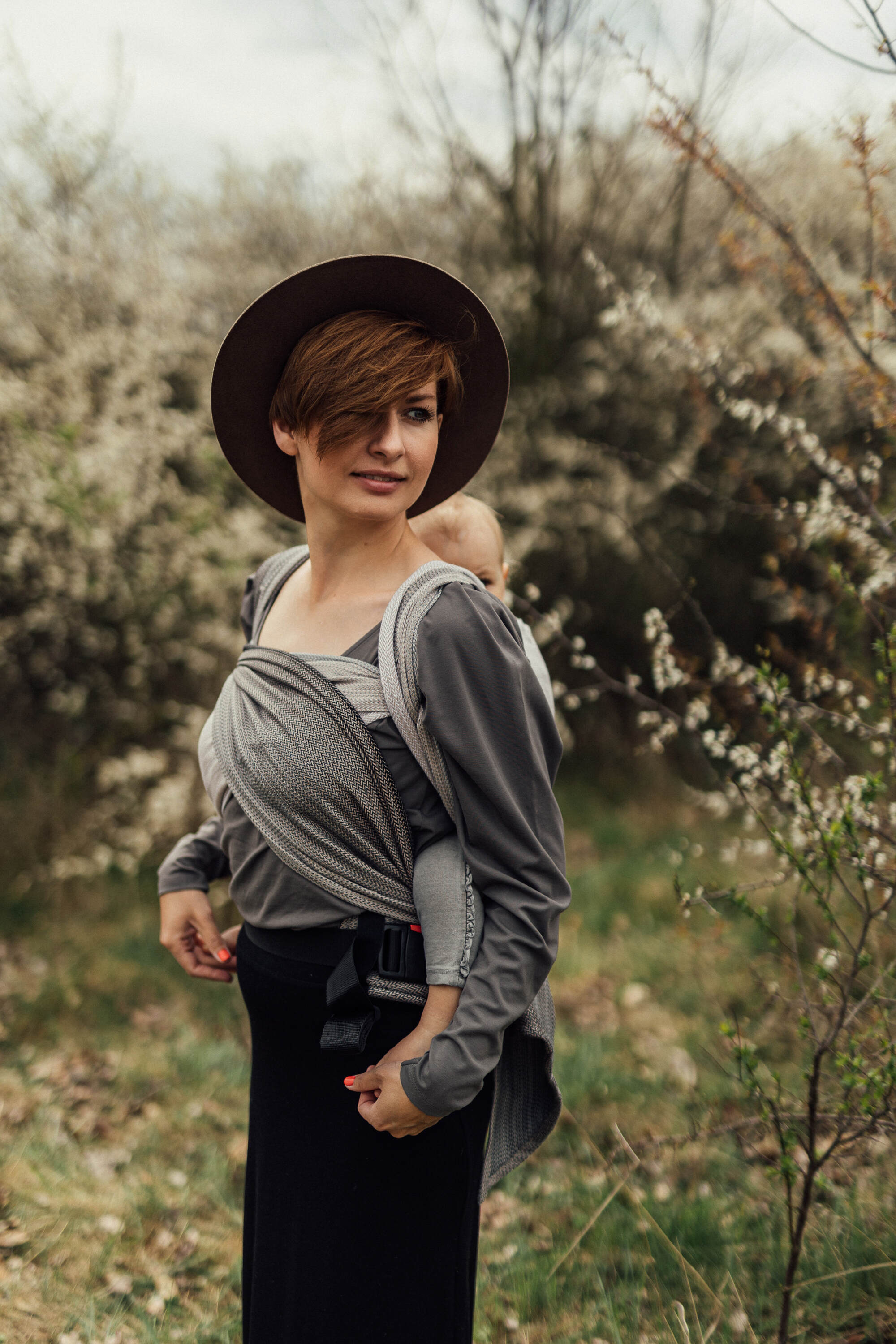 LennyHybrid félcsatos hordozó 100% pamut |LITTLE HERRINGBONE OMBRE RAGTIME