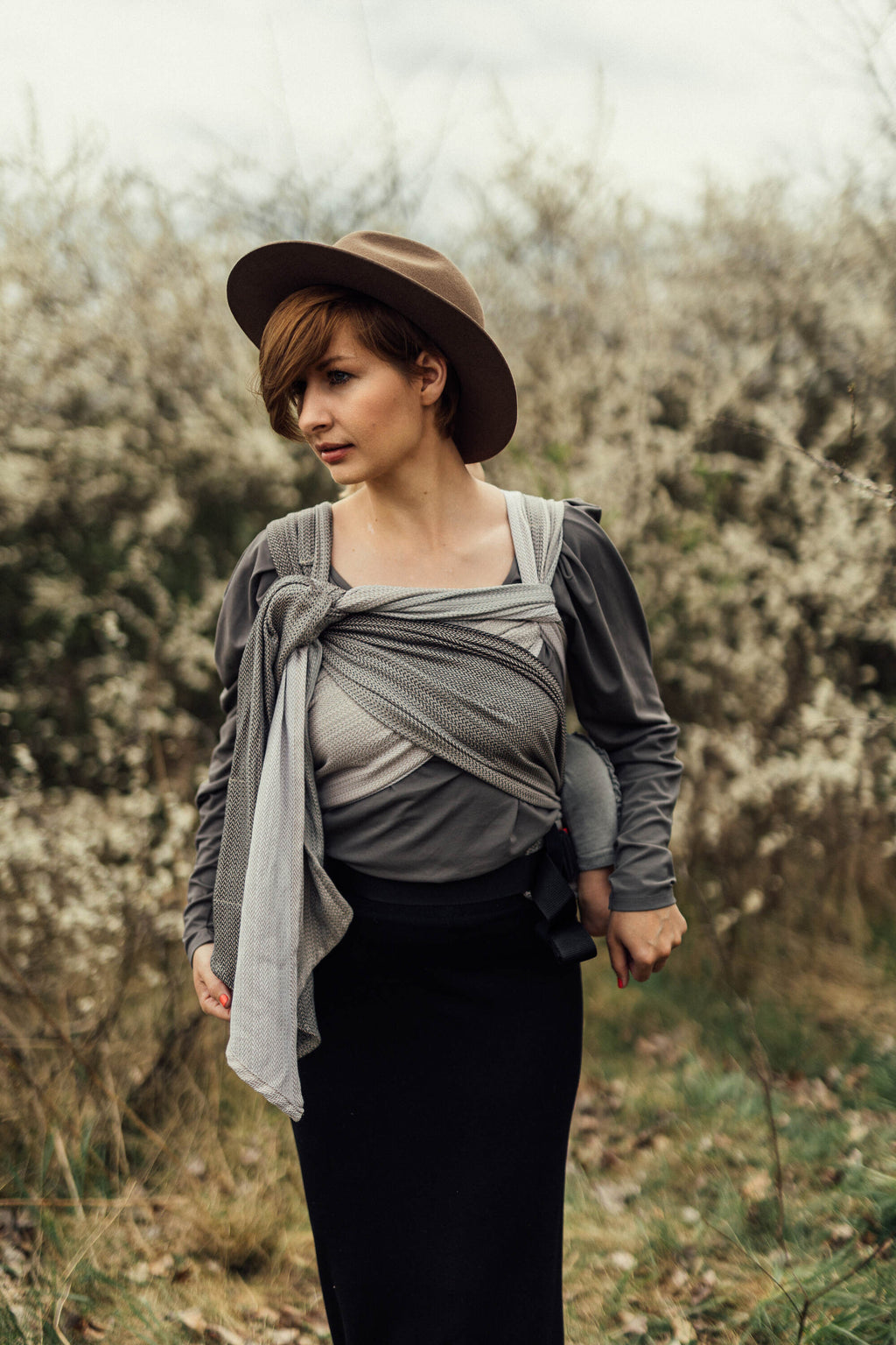 LennyHybrid félcsatos hordozó 100% pamut |LITTLE HERRINGBONE OMBRE RAGTIME