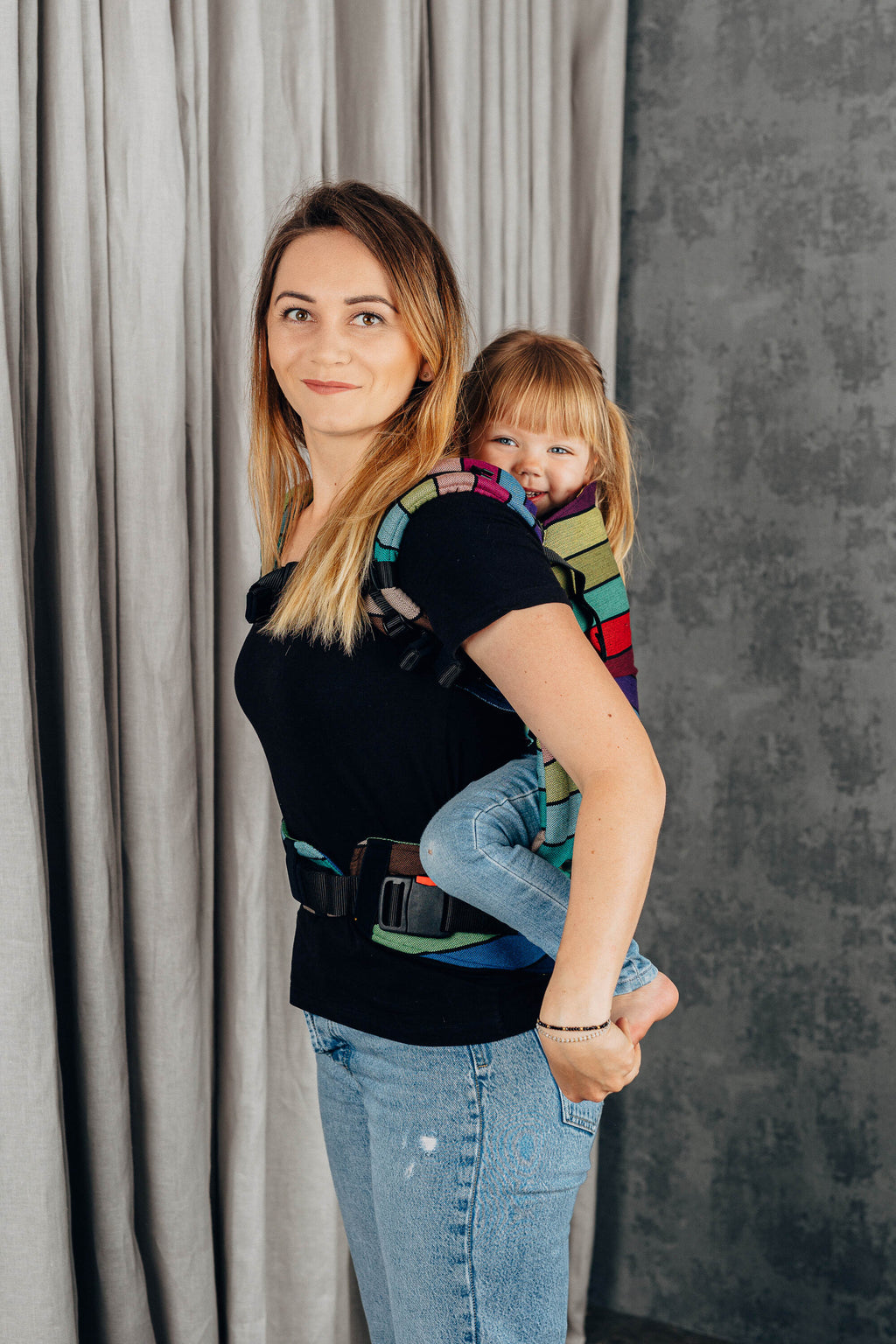 LennyPreschool csatos hordozó 100% pamut | CAROUSEL OF COLORS