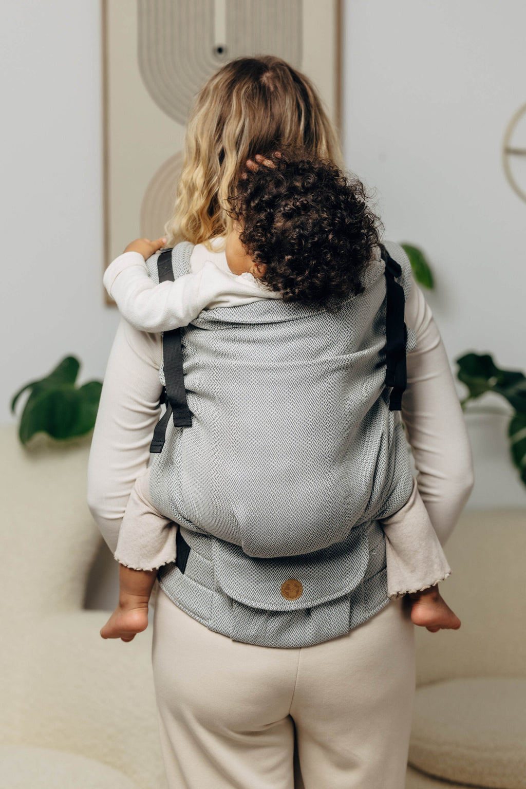 LennyPreschool csatos hordozó 100% pamut | LITTLE HERRINGBONE GREY