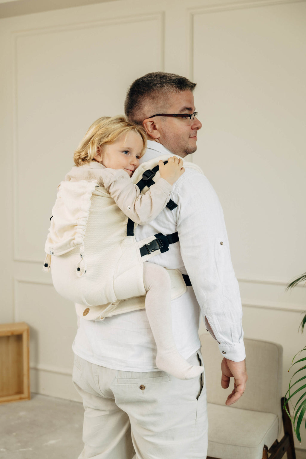 LennyPreschool csatos hordozó 100% pamut | LITTLE HERRINGBONE LUCE