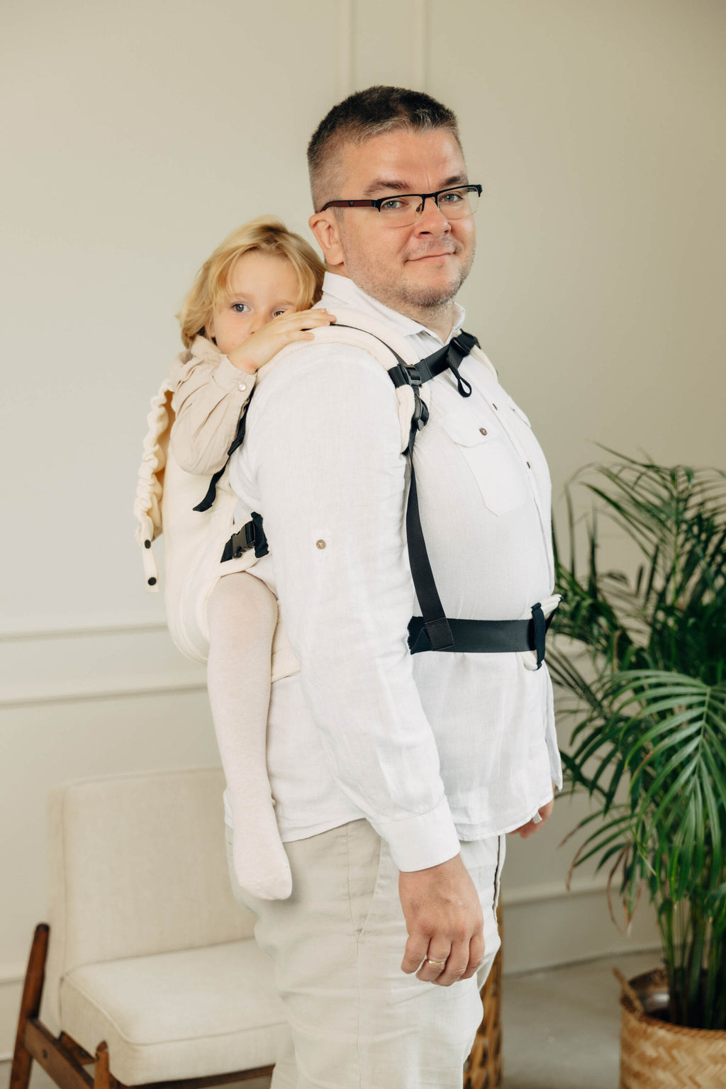 LennyPreschool csatos hordozó 100% pamut | LITTLE HERRINGBONE LUCE