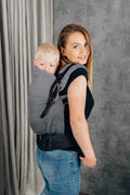 LennyPreschool csatos hordozó 100% pamut | LITTLE HERRINGBONE OMBRE GREY