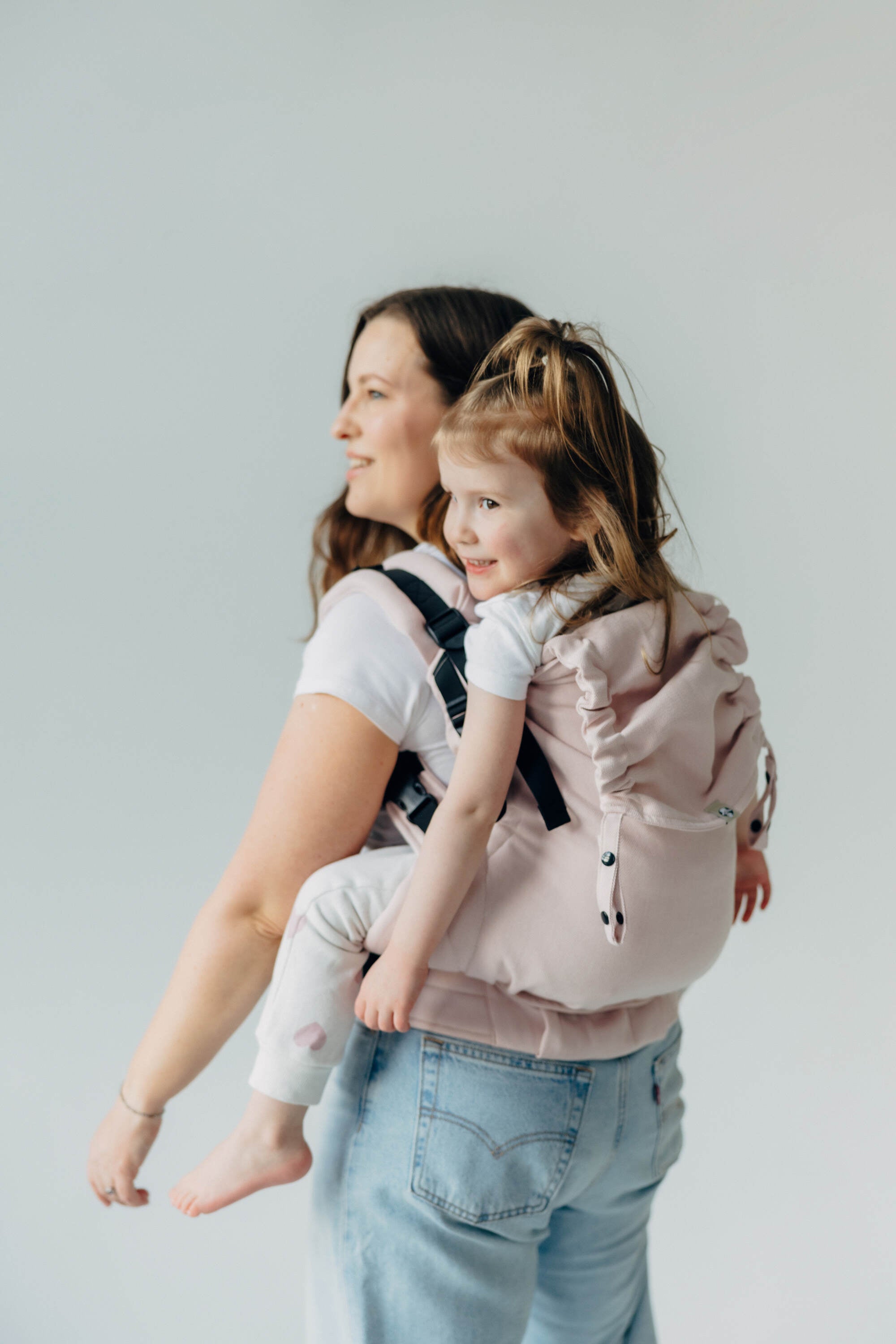 LennyPreschool csatos hordozó 50% pamut, 50% bambusz viszkóz | MARSHMALLOW
