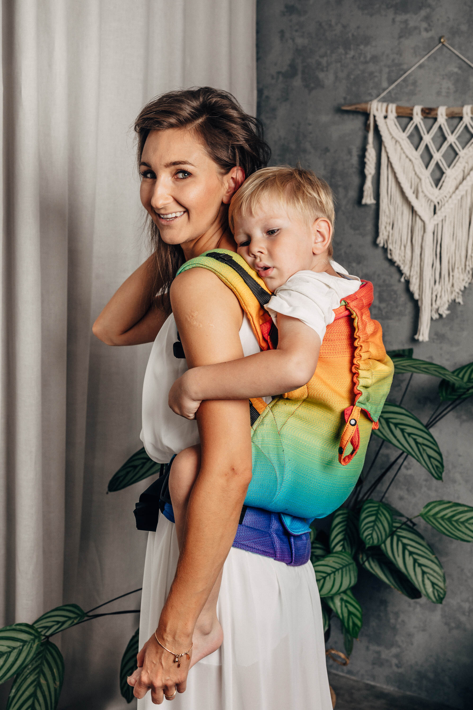 LennyPreschool csatos hordozó 100% pamut | RAINBOW BABY