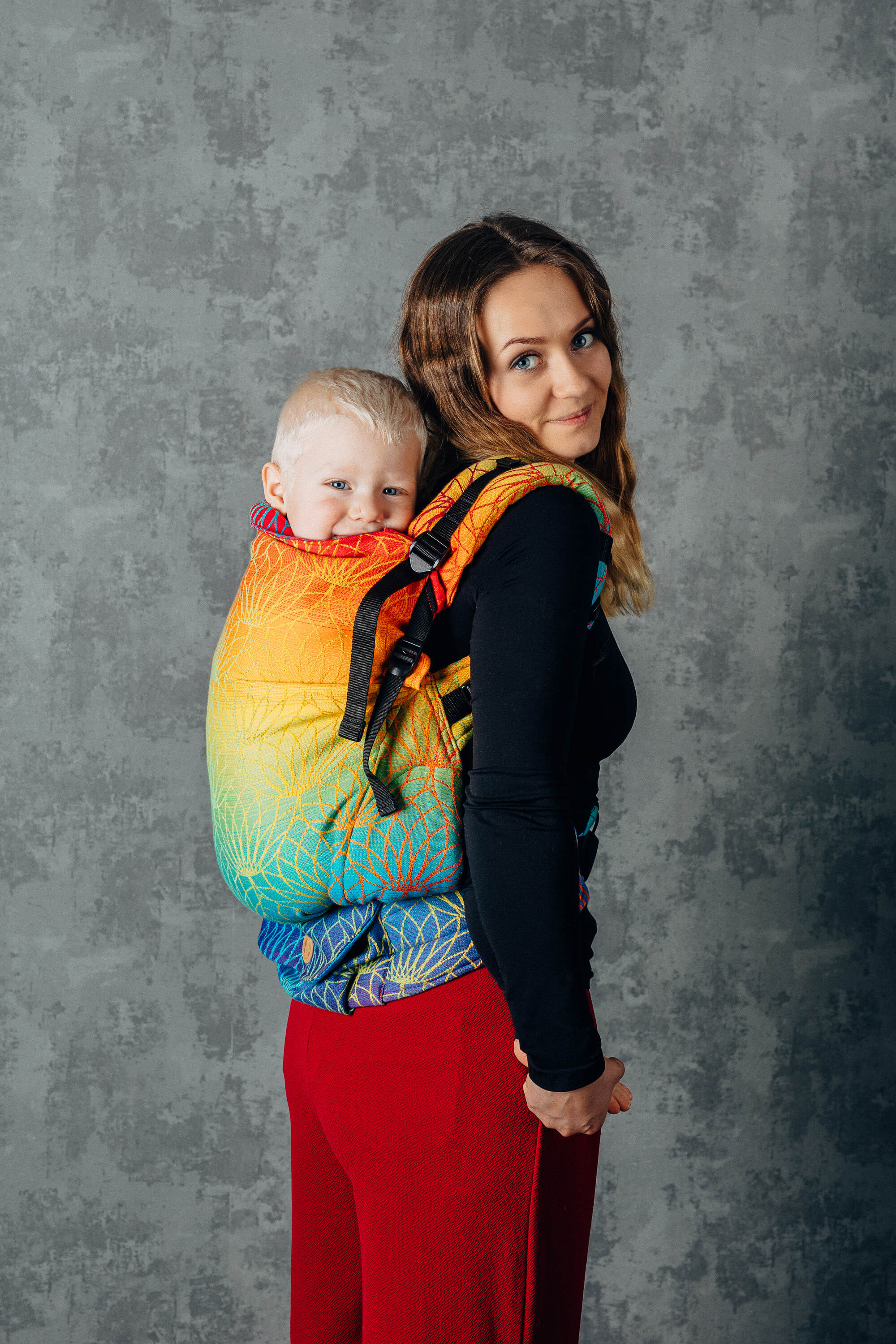 LennyPreschool csatos hordozó 100% pamut | RAINBOW LOTUS