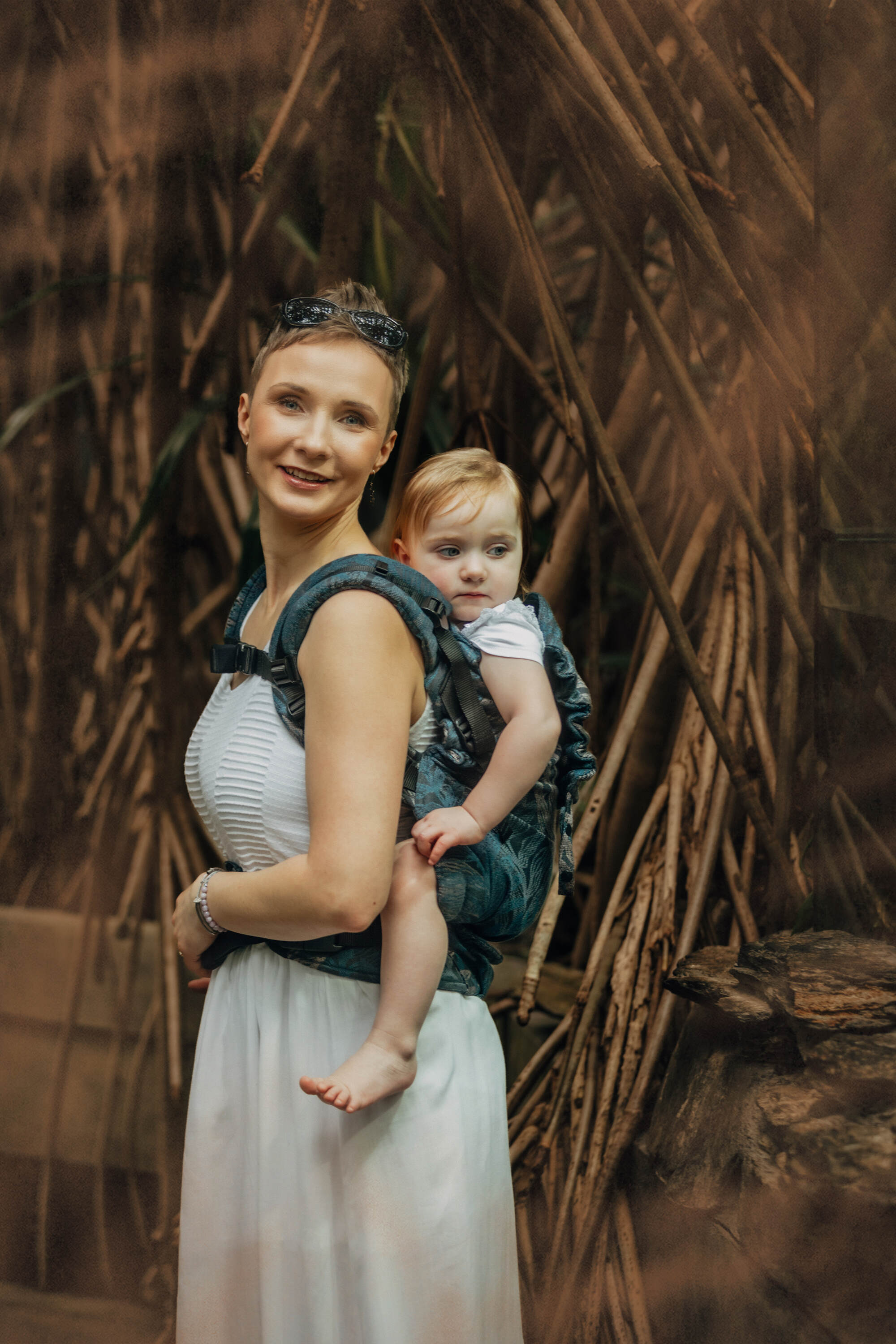 LennyPreschool csatos hordozó 54% pamut, 46% TENCEL™ - RAINFOREST - NOCTURNAL