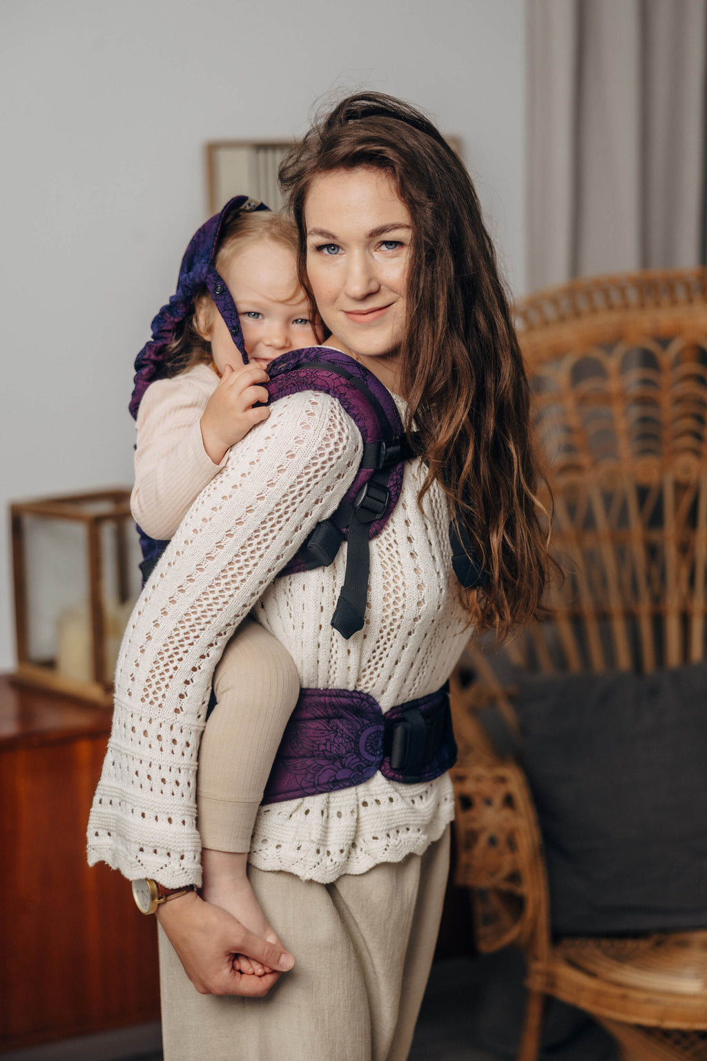 LennyPreschool csatos hordozó 100% pamut| WILD WINE - BOUQUET