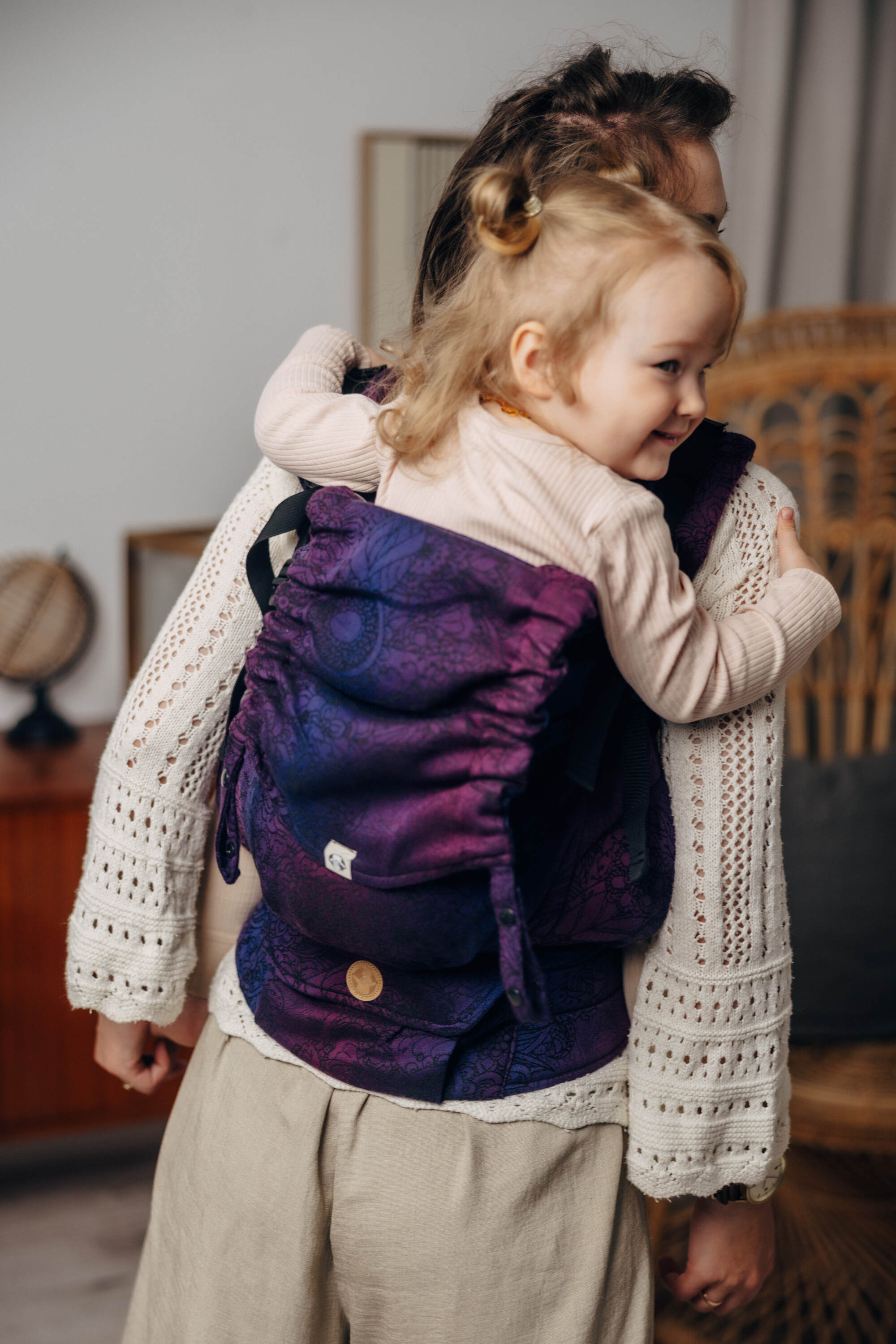LennyPreschool csatos hordozó 100% pamut| WILD WINE - BOUQUET