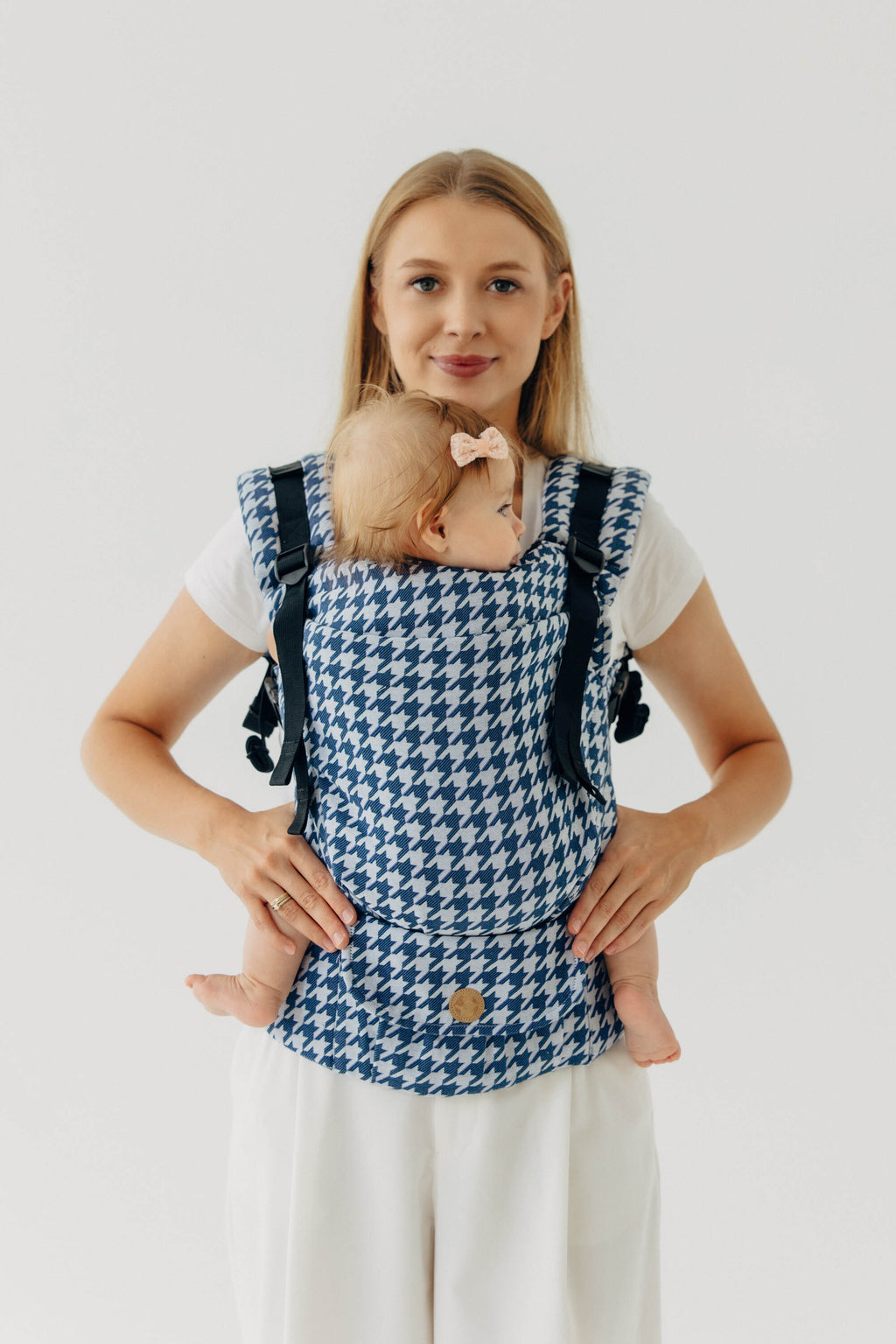 LennyUpGrade PRO csatos hordozó 40% pamut, 40% merinói gyapjú, 13% selyem, 7% kasmír | PATA DE GALLO - PUZZLE